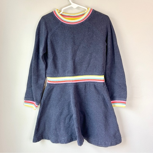 Mini Boden Navy Stripe crewneck Sweatshirt Dress - Picture 1 of 5